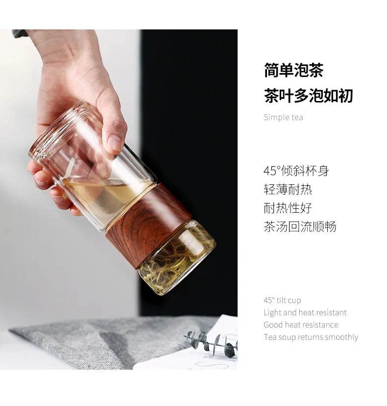 High Quality Double Glass Water Bottle With Case Tea Drink Bottle Infuser Tumbler Drinkware Waterbottle Eco-Friendly - AIAZ