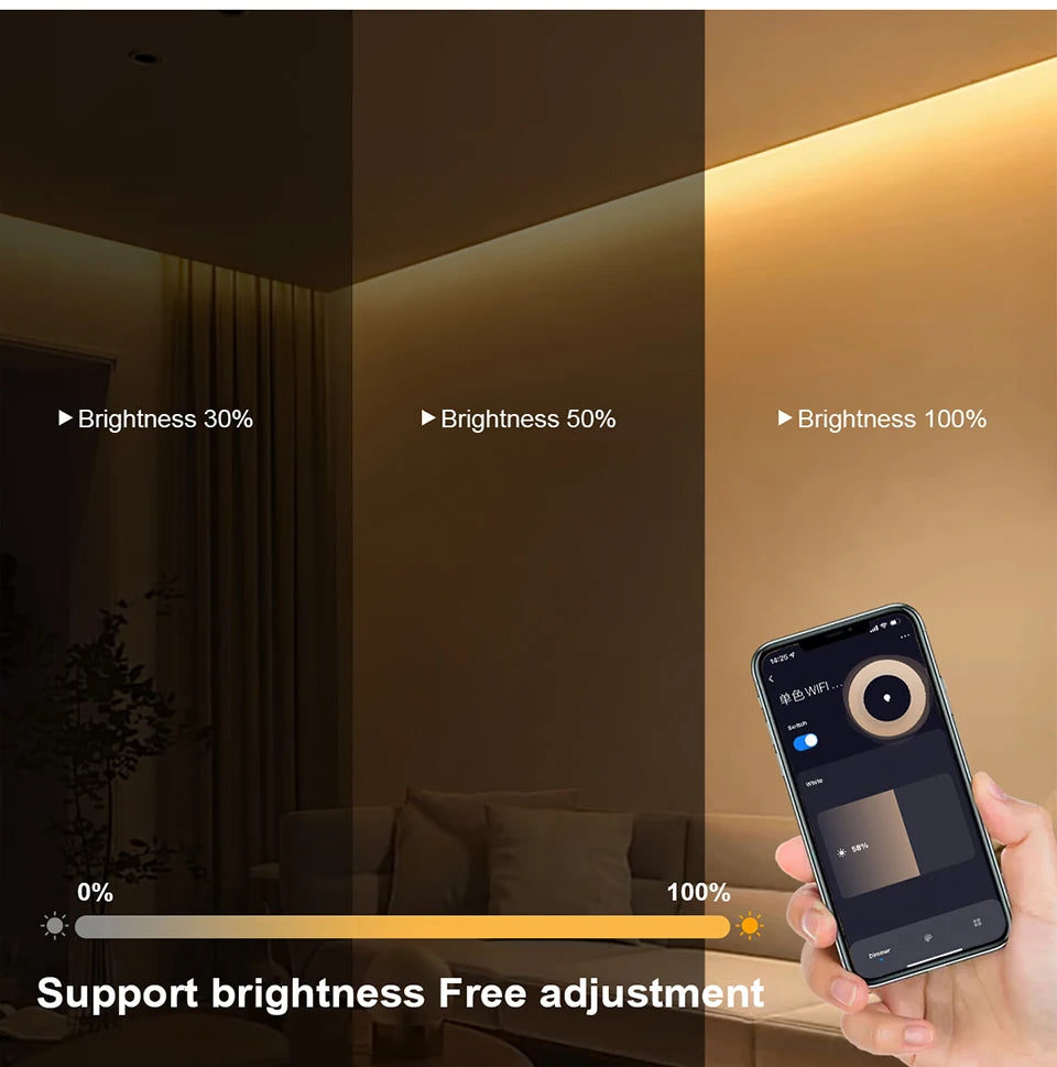 10M Tuya Smart WiFi COB Neon LED Strip Light 320leds/M Silica Gel Tube LED Lights Tape Bedroom Wall Kitchen Cabinet Backlighting