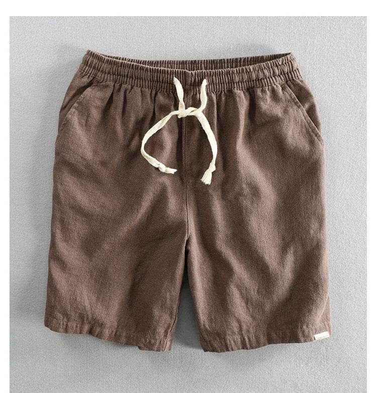 Men Summer Cotton Linen Shorts Japan Candy Color Beach Holiday Home Male Simple Casual Slim Fit Harajuku Soft Thin Shorts Pants - AIAZ