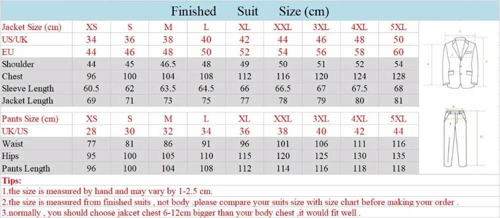 Men's Suit 2 Piece Suit Jacket Pants Formal Wedding Tuxedo Groom Clothes Custom Color Blazer XS-5XL - AIAZ