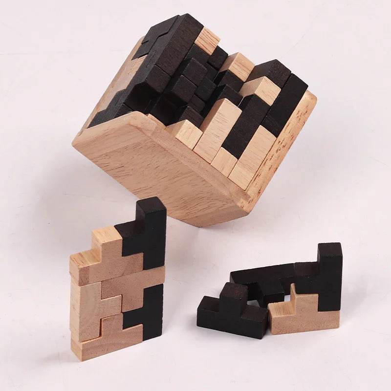 Funny Wooden Puzzles IQ Toys 54T Cube Educational Toys For Kids Intellectual Game For Adults And Puzzle Enthusiasts - AIAZ
