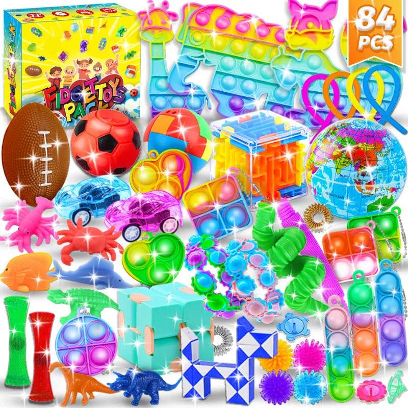 120/206pcs Kids Birthday Party Favors Set Toys Children Pinata Filler Bulk Supplies Boys Girls Classroom Carnival Prizes Favors - AIAZ