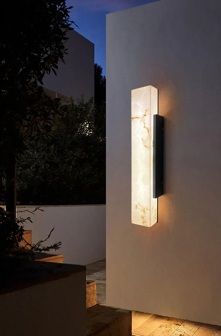 Modern Minimalist Outdoor Waterproof IP65 Lmitated Marble LED Wall Light AC85~265V Stainless Steel Porch Lamp For Street Adorn