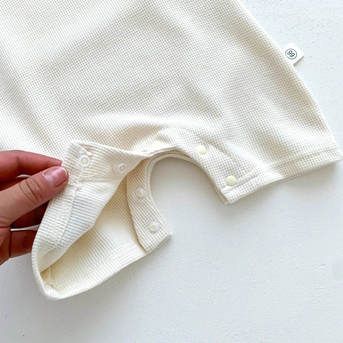 New In Summer Kids Baby Girls Boys Short Sleeve Waffle Patch Bear Infant Newborn Jumpsuits Cotton Romper Gift Hat with Ear