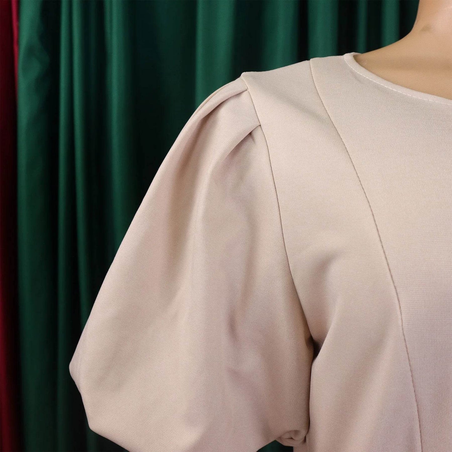 Elegant Office Dress for Women Professional O Neck Short Sleeve Belt Waisted A Line Mid Calf Formal Business Work Dress Midi New - AIAZ