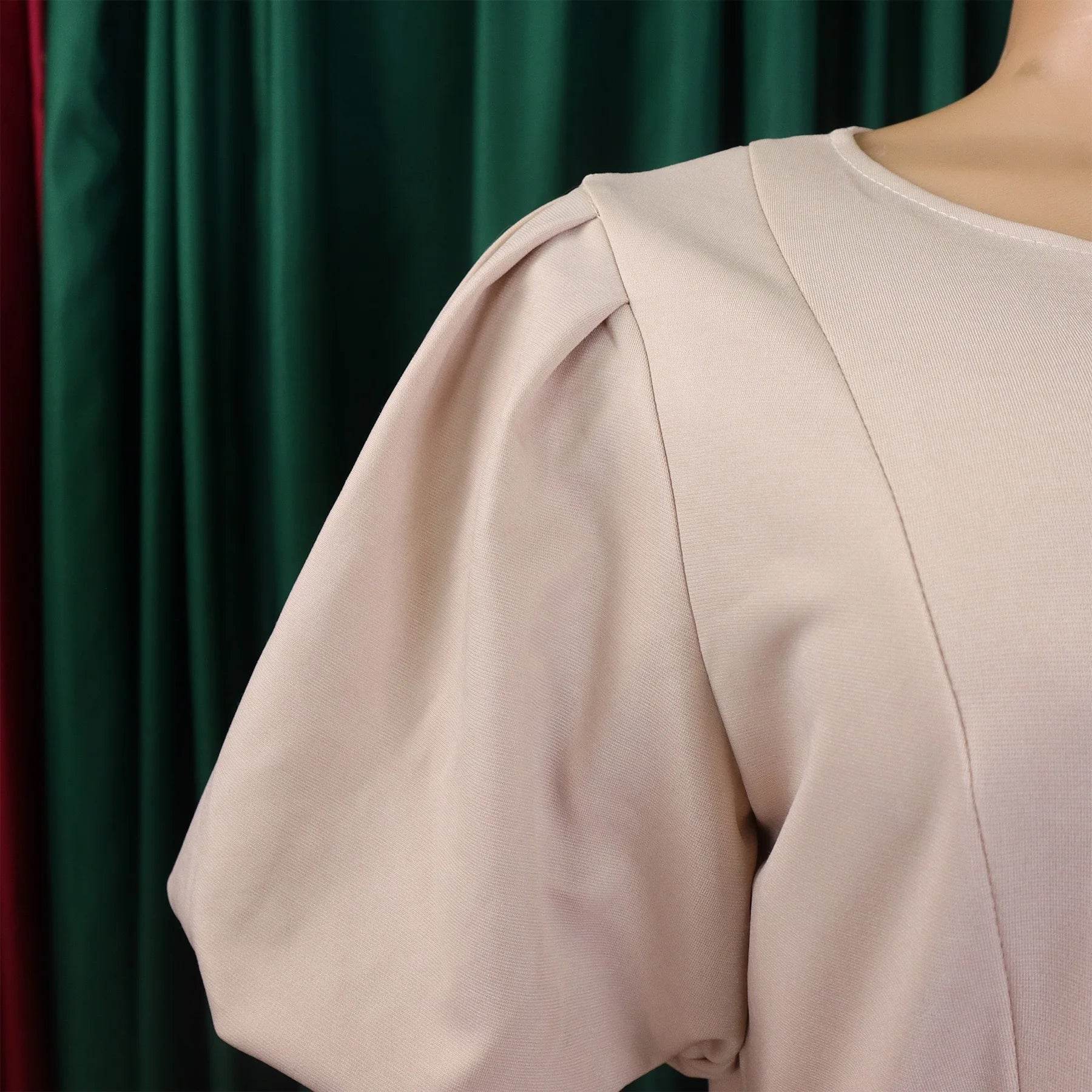 Elegant Office Dress for Women Professional O Neck Short Sleeve Belt Waisted A Line Mid Calf Formal Business Work Dress Midi New - AIAZ