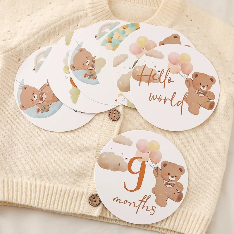 Newborn Milestone Cards Paper Number Monthly Memorial Milestone Photo Cards Commemorative Baby Birth Baby Photography Props