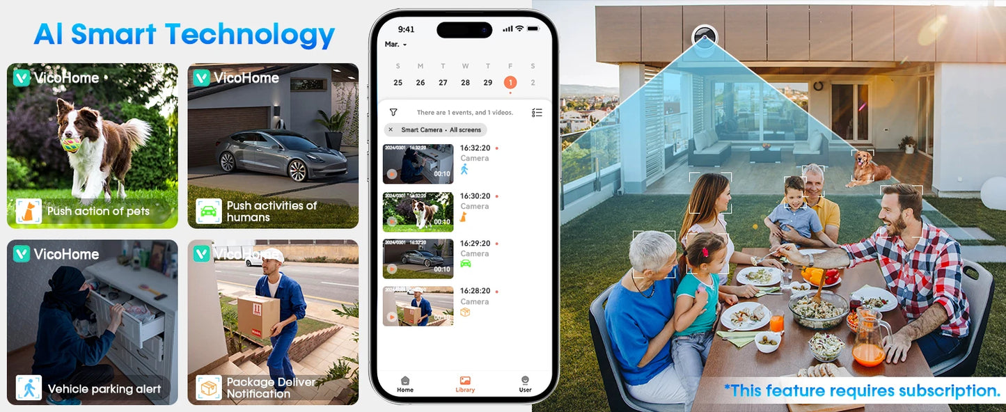 2K 5MP Wifi Home Security Camera Wireless Outdoor Magnetic Battery Powered Camera Surveillance AI Motion Detection Indoor HD Cam