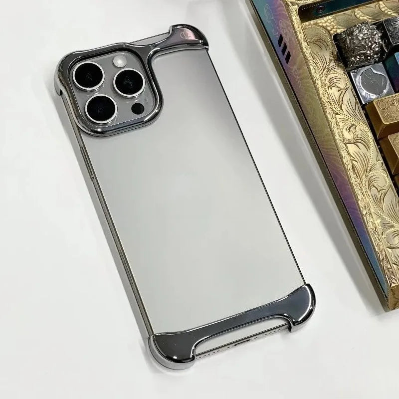 Ultra Minimalist High-end Lightweight Phone Cover Aluminum Metal for IPhone 14/15/16/17 Pro Max Bumper Phone Case