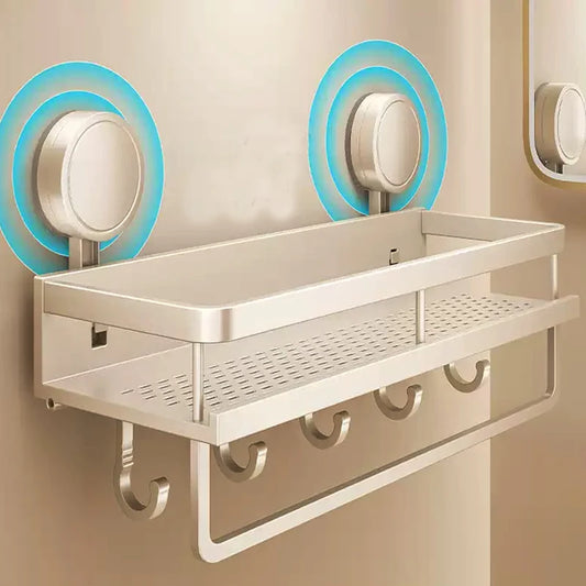 No Need To Drill Suction Cup Bathroom Storage Rack, Wall-mounted Oganizing Rack Cosmetic Storage Rack, Kitchen Storage Rack