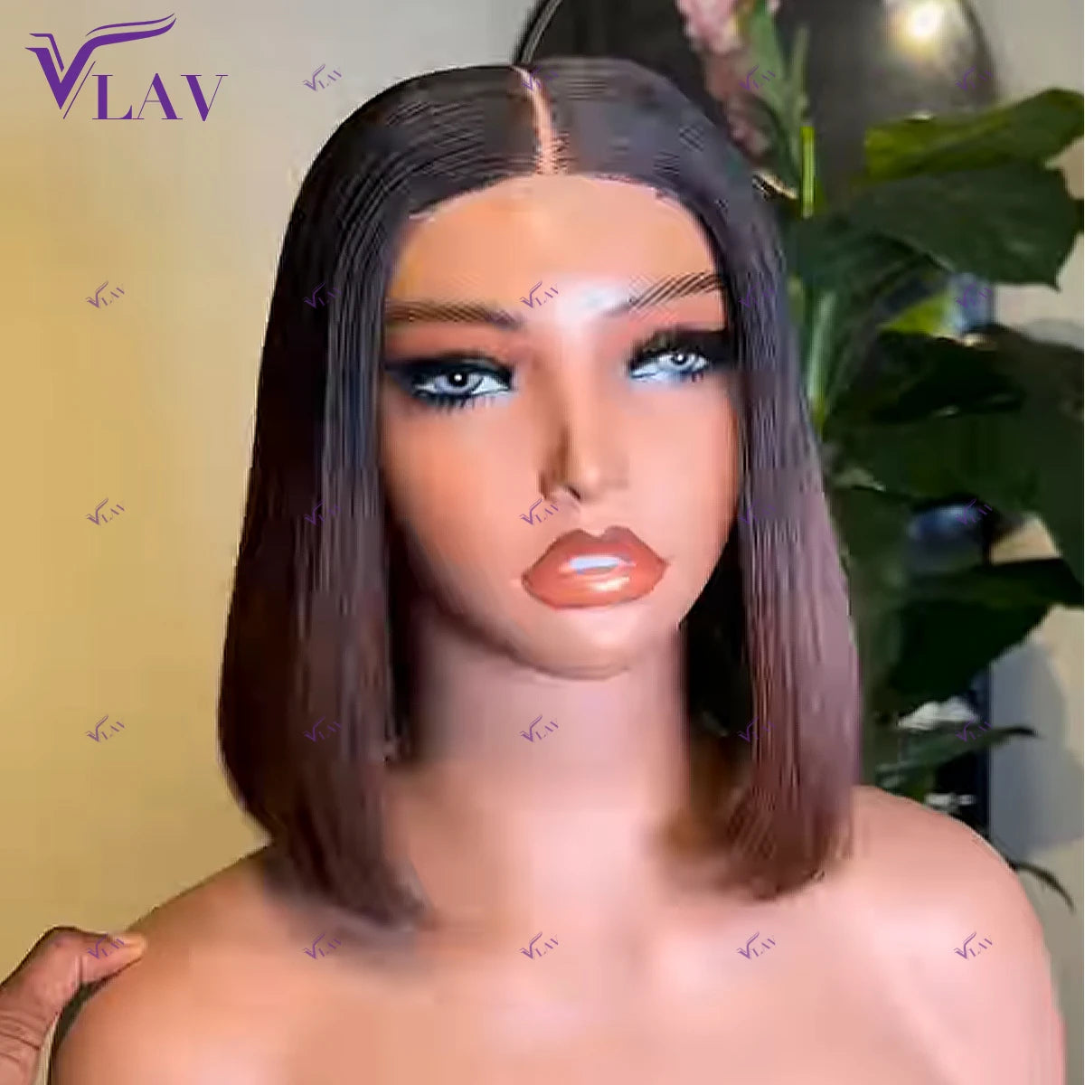 Bob Wig 13×4/13×6 HD Transparent Lace Preplucked With Baby Hair Super Double Drawn Glueless Wigs Wear And Go 1B/4 Color Wig VLAV