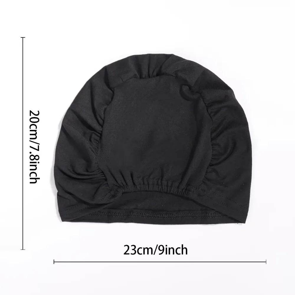 Muslim Turban Cap for Women Monochromatic Pullover Cap Hijab Hat Female Turban Fashion Accessories New - AIAZ