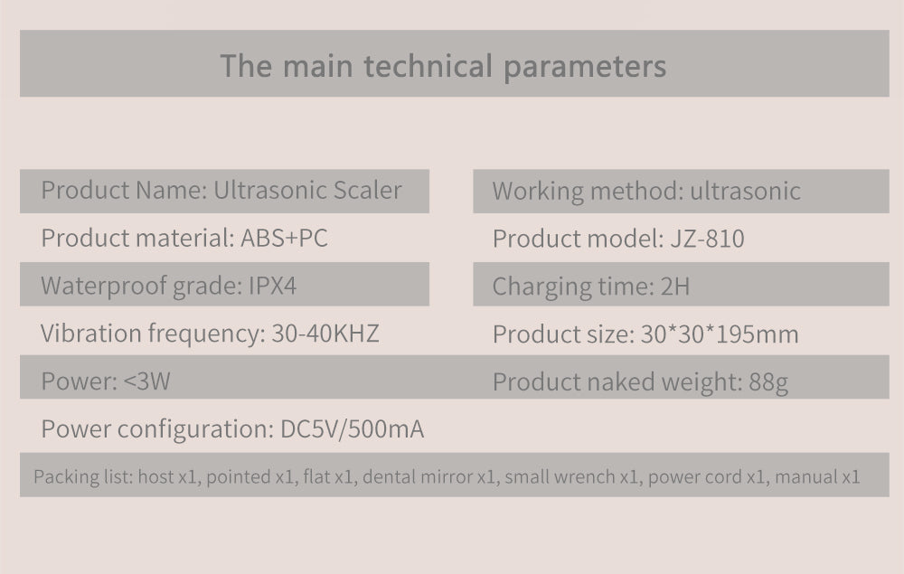 Electric Sonic Dental Calculus Scaler Oral Teeth Tartar Remover Plaque Stains Cleaner Removal Tooth Whitening Portable with LED