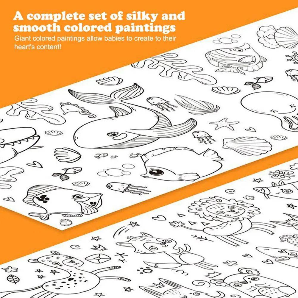 Children's Drawing Roll Sticky Color Filling Paper Graffiti Scroll Coloring Paper Roll For Kids DIY Painting Educational Toys - AIAZ