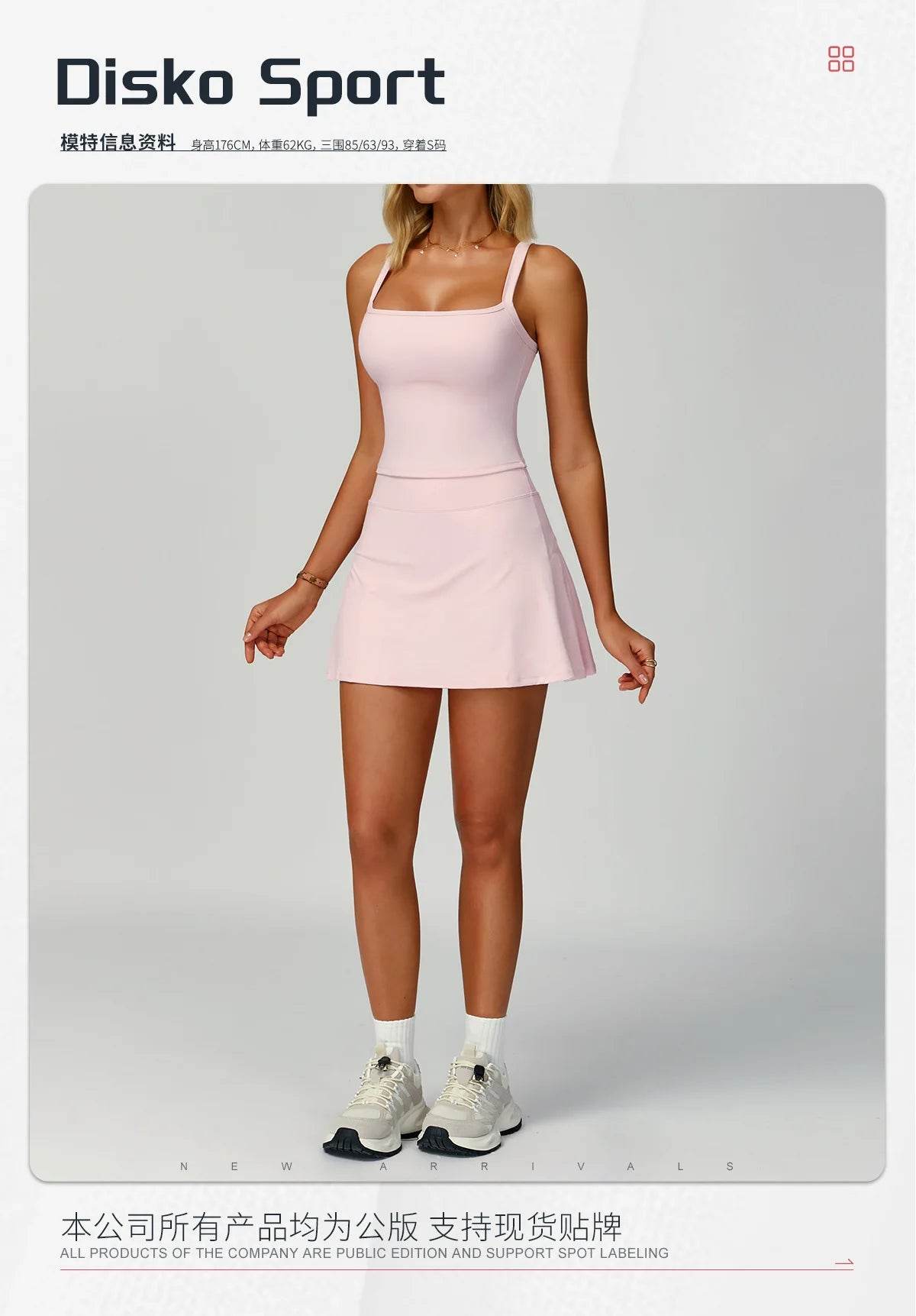 Tennis Top and Skirt Set Women Summer Sport Active Wear Badminton Golf Wear Yoga Outdoor Running Suit Black White Pink Skort - AIAZ