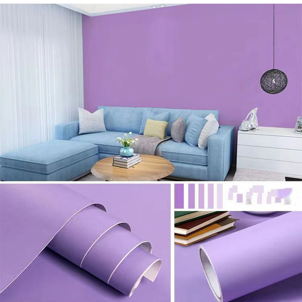 Self Adhesive Vinyl Film Wallpaper Waterproof Wall Stickers for Bathroom Kitchen Furniture Room Decor Home Improvem