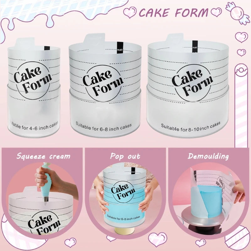 Adjustable Round Cake Ring Mold Retractable Fondant Mousse Cake Ring Acrylic Circle Baking Ring Cake Tools Round Cake Form Kit