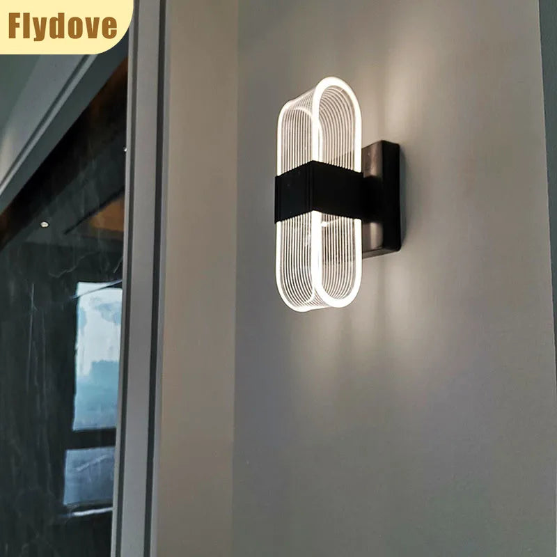 Luxury Creative Super Bright Living Room Bedroom Bedside Hotel Wall Lamp Transparent Line Guided LED Home Lighting Decoration