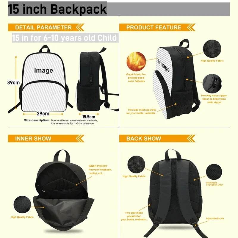 2Pcs Set School Backpack with Front Pocket,Cartoon Batman School Bags for Girls Boys,Large Batman Child Backpack for Aged 5-10 - AIAZ