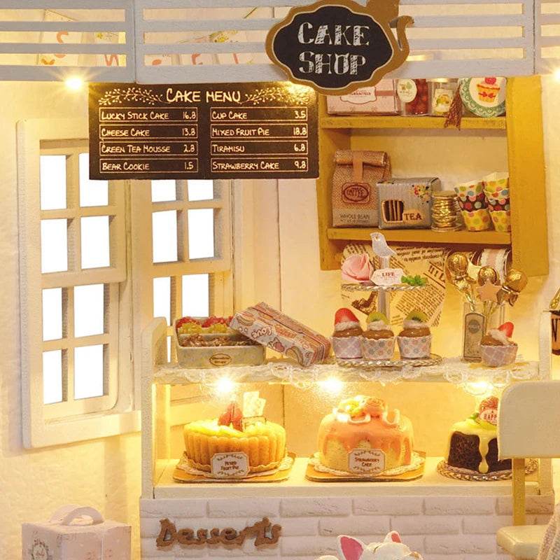 Kitten Mini Doll House 3D Puzzle Assembly Model Building Kit Creative Room Bedroom Decoration With Furniture Wooden Crafts Gifts - AIAZ
