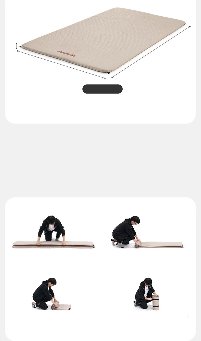 Naturehike 2025 New Self Inflating Air Mattress 6cm Thicken Ultralight Picnic Sleeping Pad Folding Outdoor Camping Air Mat