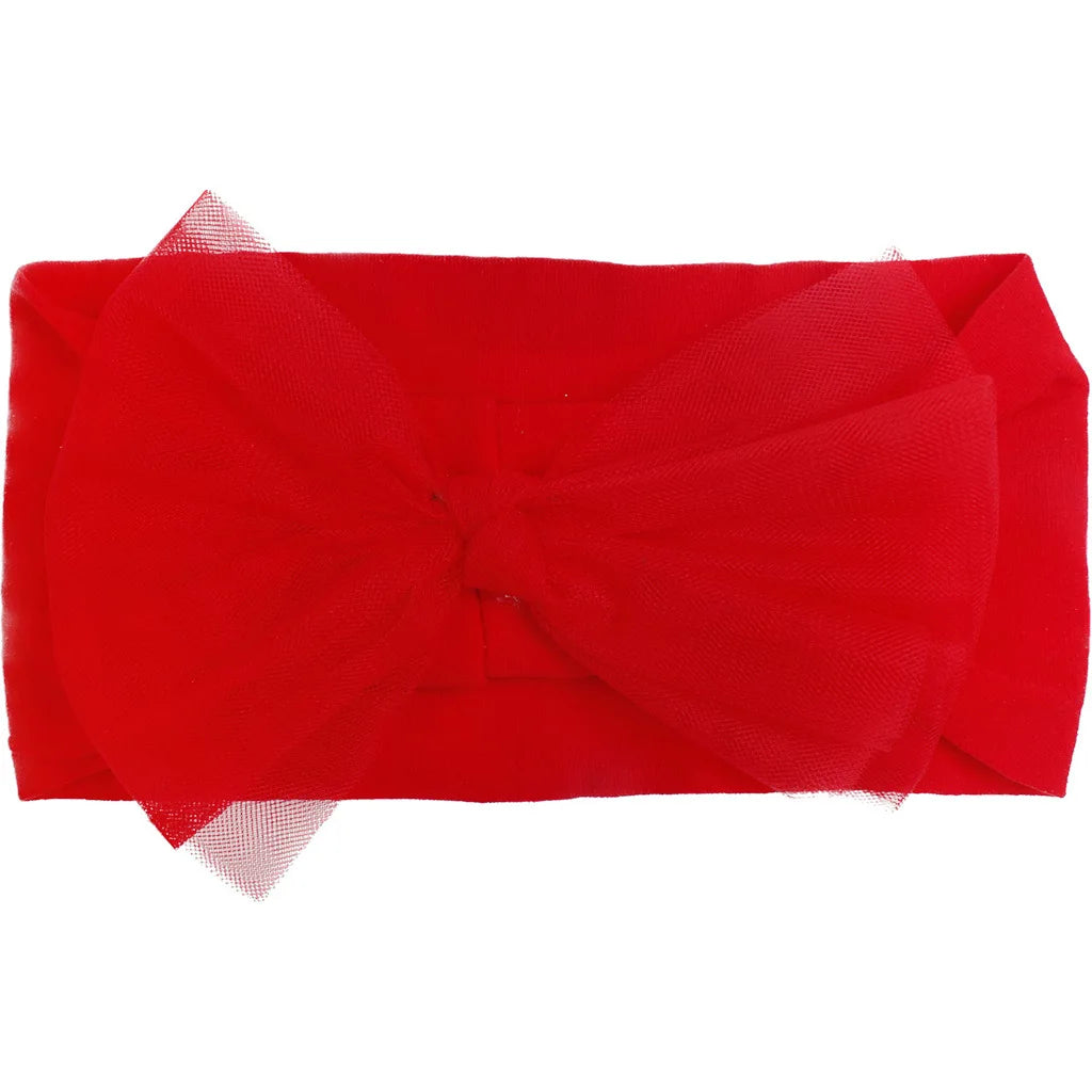 Pudcoco Baby Girls Headbands Soft Tulle Bow Head Wraps Fashion Hairbands for Newborn Infants 0-2T