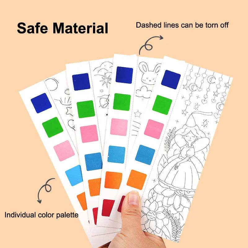 12Pages Coloring Books Portable Watercolor Painting Book Graffiti Picture Books Painting Drawing Toys For Children Gift - AIAZ