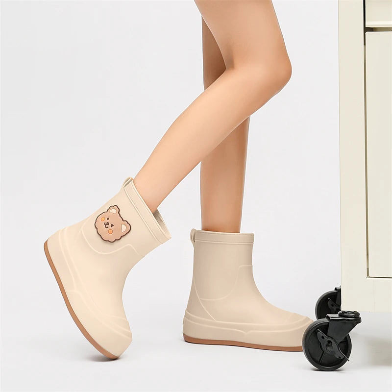 Cute Parent-Child Rain Boots Women's Anti-Slip Waterproof oes Four Seasons Universal Slip-Resistant Rubber Boots