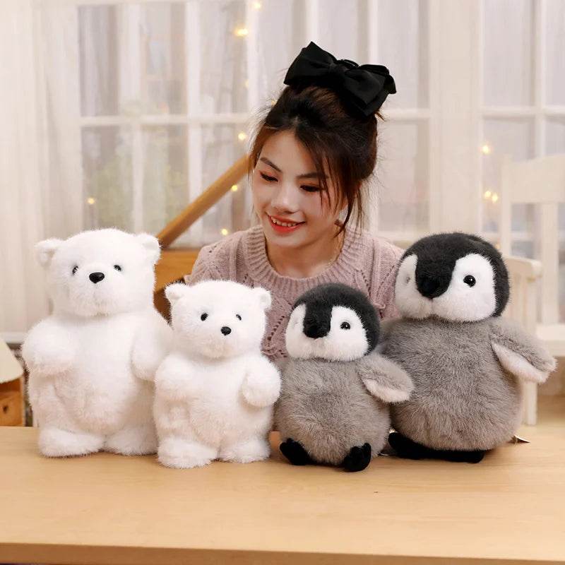 Kawaii Soft Polar Bear Plush Toy Cartoon Animal Stuffed Small Penguin Doll Pillow Cushion Girlfriend Christmas Birthday Present - AIAZ