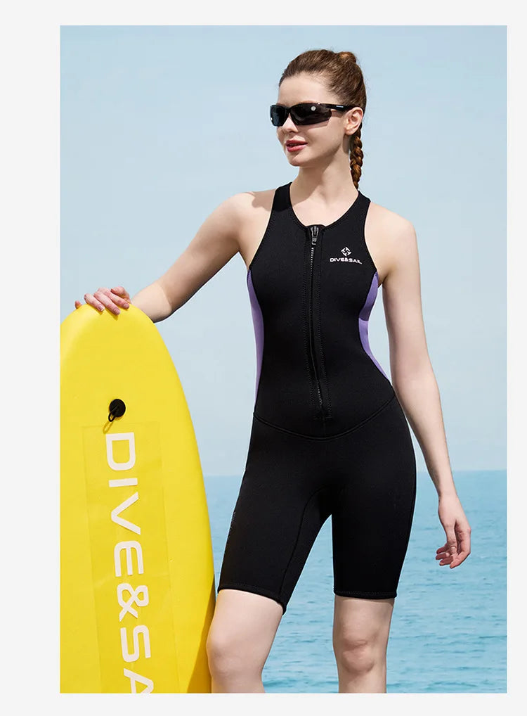 2MM Diving Pants Sunscreen Cold Proof Warm Men Women Neoprene Diving Vest Sleeveless Wetsuit Top Surfing Snorkeling