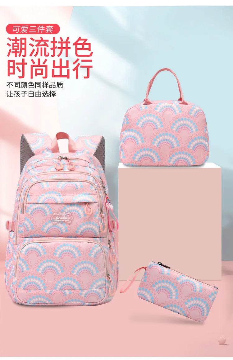 School Bags Girls Casual Travel Backpack Children Middle School Students Backpacks Business Oxford Waterproof Rucksack No Wheel - AIAZ