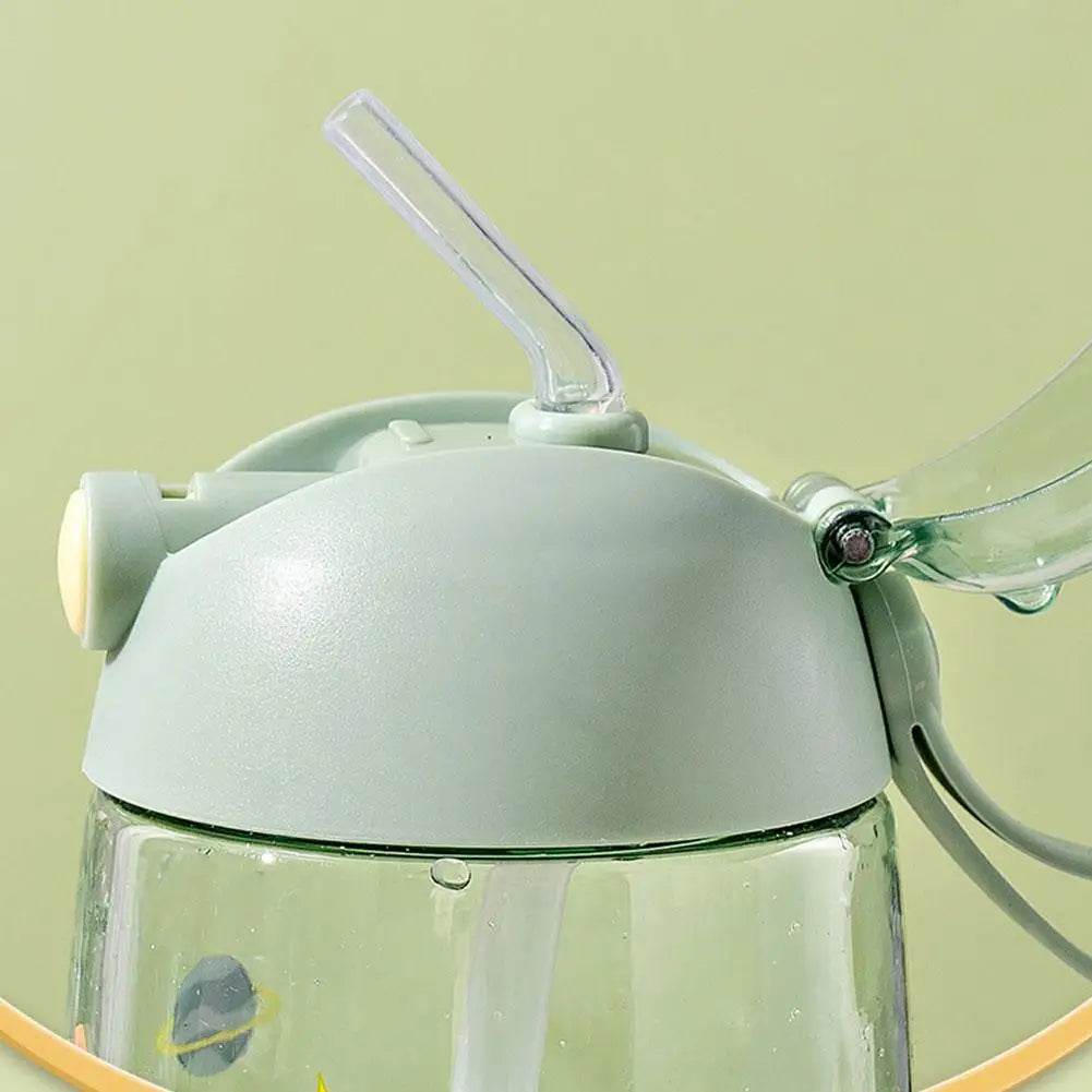500ml Children's Dinosaur Water Bottle With Silicone Straw Leak Proof Plastic Water Bottle Summer Children's Water Cup - AIAZ