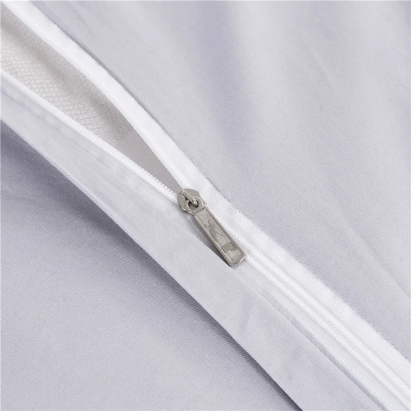 Sliver Gold Luxury Silk Satin Jacquard duvet cover bedding set queen king size Embroidery bed set bed sheet/Fitted sheet set