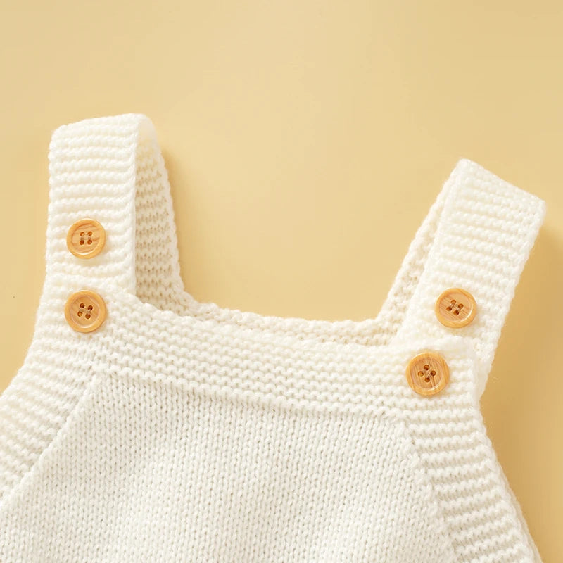 Knitted Acrylic Spaghetti Straps Sleeveless Baby Girls Summer Rompers Portable Infant Jumpsuit Toddler Bodysuit For 0-18 Months