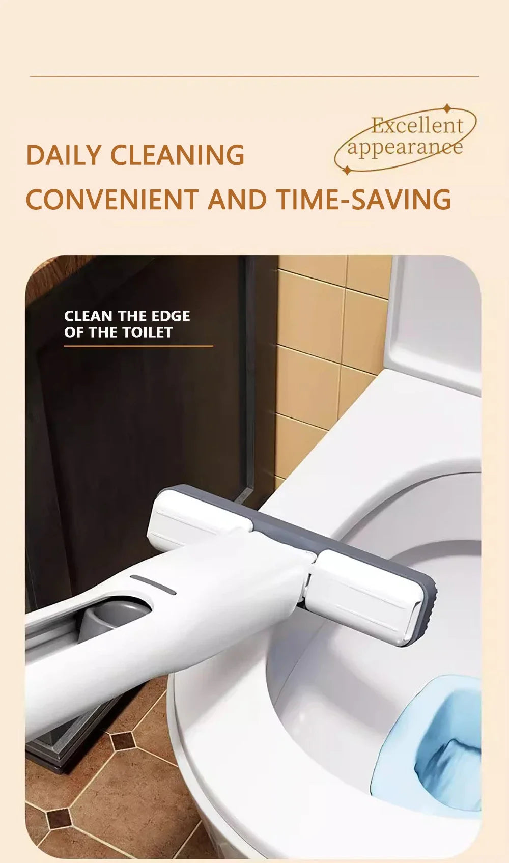 Mini Self Squeeze Mop, Powerful Folding Household Clean Tools, No Hand Wash, Strong Absorbent Mop for Bathroom, Kitchen, Desktop