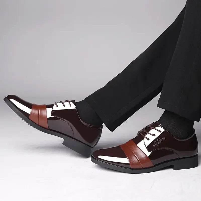 Business Men's Formal Shoes Official Leather Casual Social Shoe Male Black High Quality Fashion Gentleman 2024 Style Legitimate - AIAZ