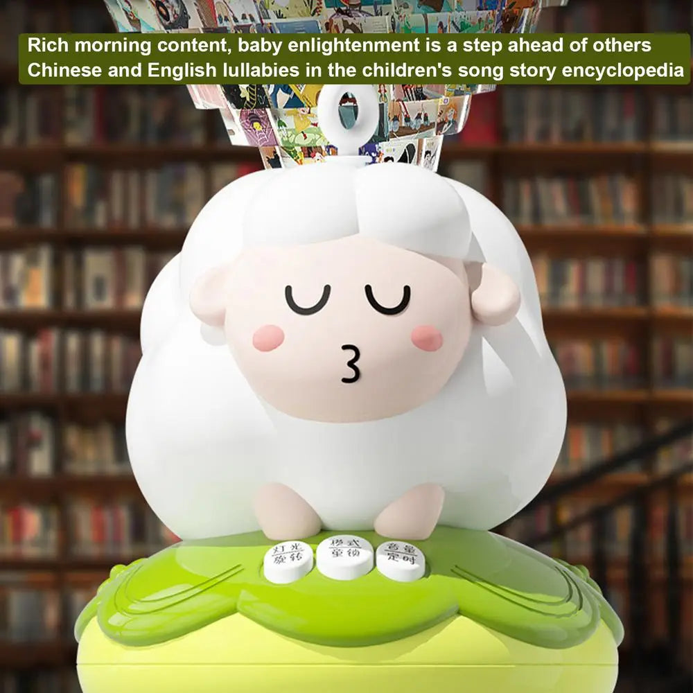 Baby Crib Mobile Rattle Toy With Music Lights Rotating Hangable Rattles Toy Cartoon Nursery Mobile For 0-24 Months Babys