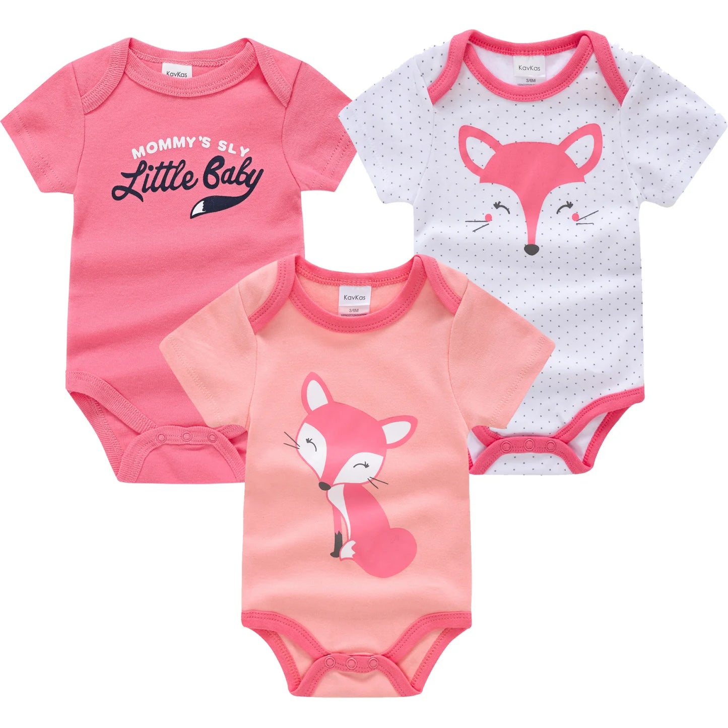 3 Pcs/set Baby Girls Rompers Unicorn Cute Print Girls Bodysuit Pink Summer Short Sleeve Jumpsuit 100% Cotton Soft Baby Clothes
