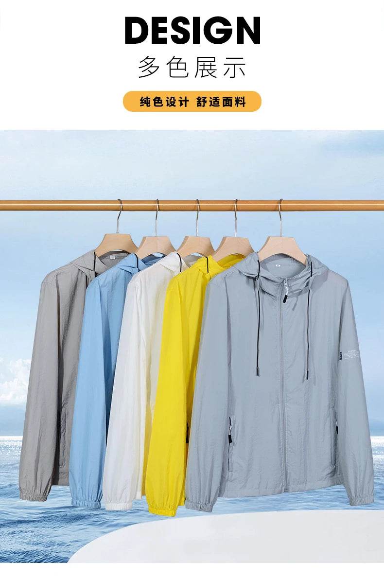 2025 Summer Hooded Jacket Men Women Sun Protection Clothing Fishing Hunting Clothes Quick Dry Skin Windbreaker - AIAZ
