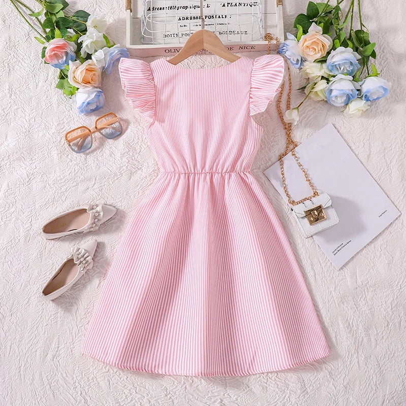 Kids Dress For Girls 8-12 Years Summer Girls Dopamine Dress Graduation Birthday Party Event Fresh Sweet Style Girls Dress