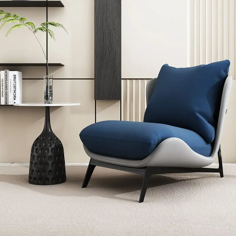 Italian Luxury Light Sofa Chair: Trendy Lazy Lounger, Ideal for Small Living Rooms & Balconies