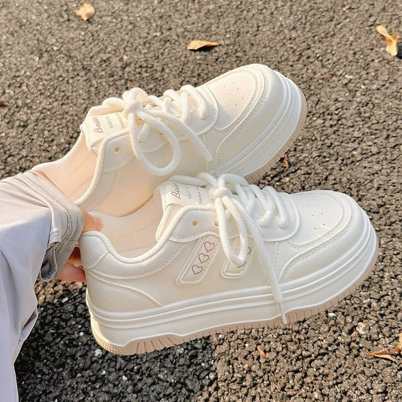 Casual A White Shoes Women Simple Breathable Women's Shoes Sneakers Canvas Women Platform Sneakers