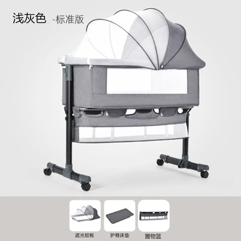 Crib Newborn Bed Splicing Big Bed Baby Crib Multi-functional Mobile Foldable