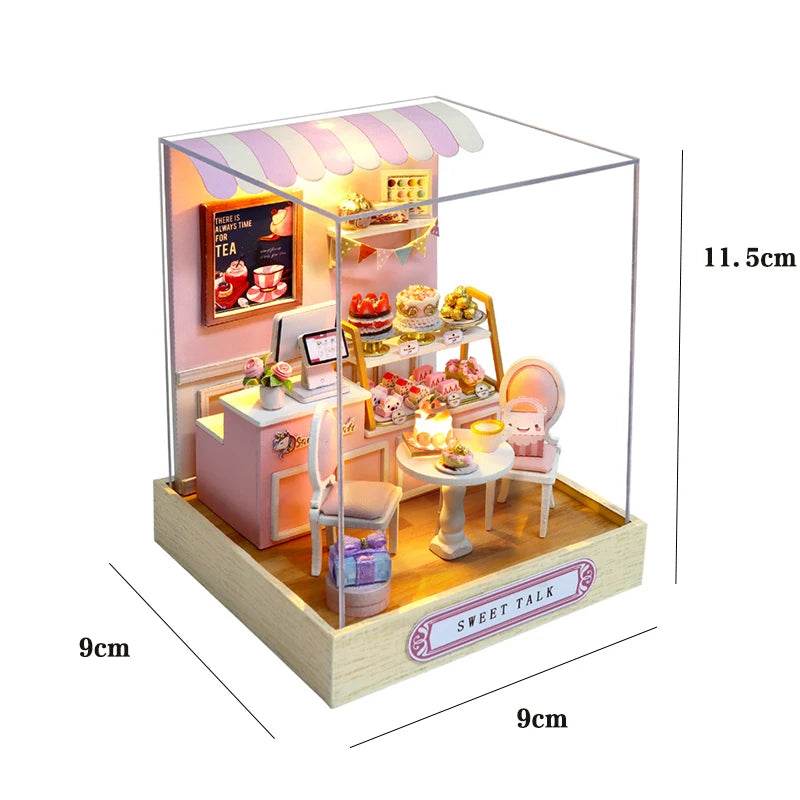 Kitten Mini Doll House 3D Puzzle Assembly Model Building Kit Creative Room Bedroom Decoration With Furniture Wooden Crafts Gifts - AIAZ