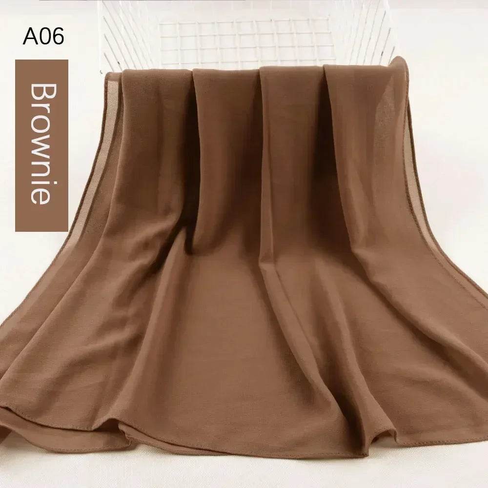 Muslim Women Chiffon Hijab Scarf Chiffon Soft Hijabs Shawl Long Scarves Wrap Headscarves For Muslim Fashion - AIAZ
