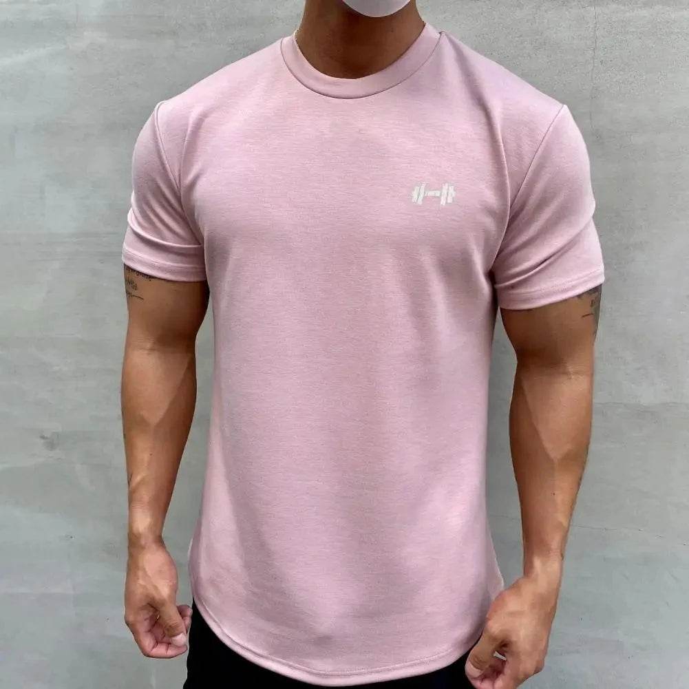 2025 Men T-shirt Male Sports Gym Muscle Fitness T Shirt Blouses Loose Half Sleeve Summer Bodybuilding Tee Tops Men's Clothing - AIAZ