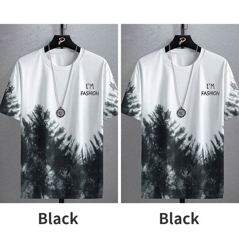 Suits for men 2025 Summer Fashion Polyester Thin Casual Breathable Short Sleeve Printed Sports T-shirt + Shorts Basketball Set - AIAZ