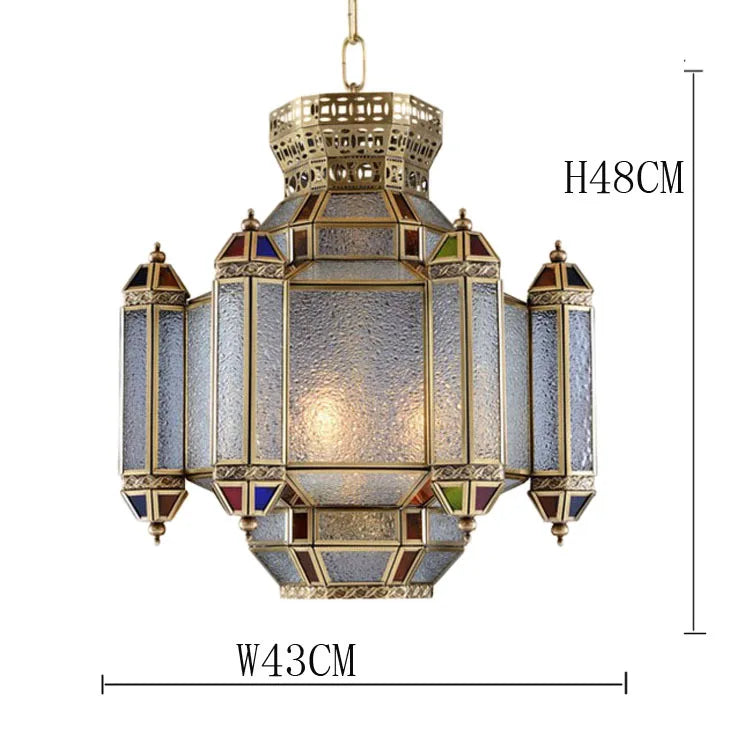 Arabic French Moroccan Style Best-Selling Chandelier - American Retro Southeast Asian Colorful Glass Lighting