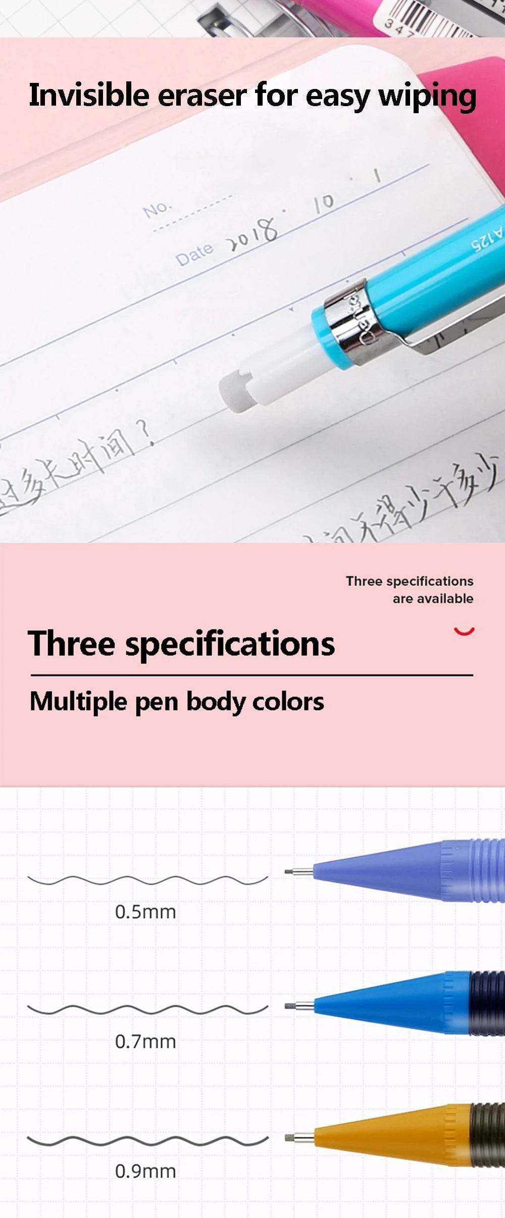 Japan Pentel Mechanical Pencil 0.5/0.7/0.9mm Drawing Office & School Supplies Stationery A125 127 129 School Acsesories School - AIAZ