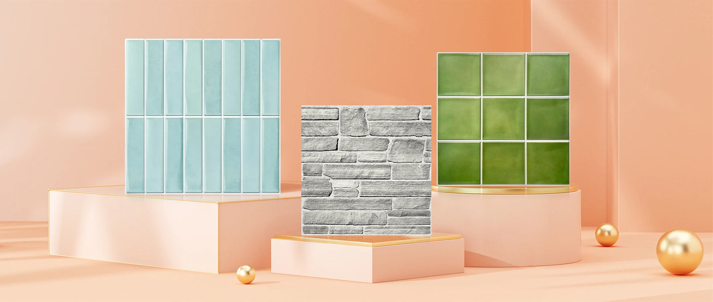 1/10pcs 3D Wall Sticker Self-adhesive Faux Brick Wall Panel Peel and Stick Kitchen Tile Backsplash Bathroom Wall Tile Sticker
